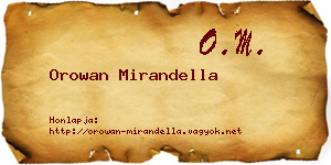 Orowan Mirandella névjegykártya